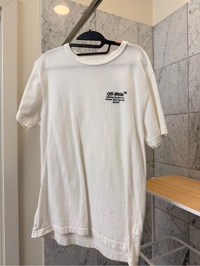 Off-White White Crew Neck Logo Tee
